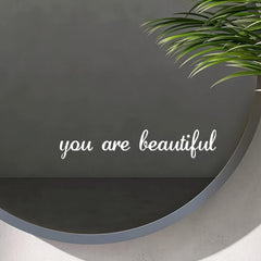 2pcs English Slogan Stickers Waterproof Vinyl Room Wall Mirror Decoration