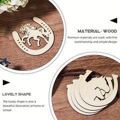 36pcs Wooden Horseshoe Cutouts DIY Craft Wedding Party Decor