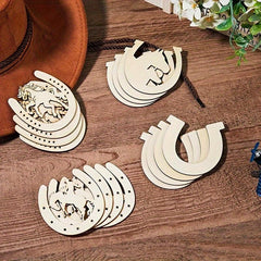 36pcs Wooden Horseshoe Cutouts DIY Craft Wedding Party Decor