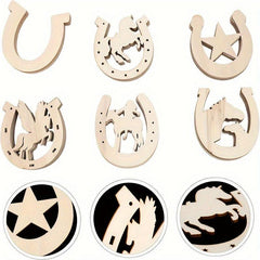 36pcs Wooden Horseshoe Cutouts DIY Craft Wedding Party Decor