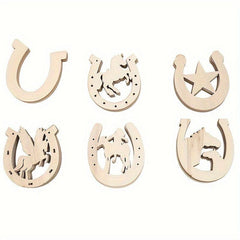 36pcs Wooden Horseshoe Cutouts DIY Craft Wedding Party Decor
