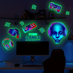 Luminous Game Elements Wall Sticker 3D Room Decoration