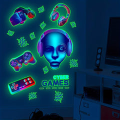 Luminous Game Elements Wall Sticker 3D Room Decoration