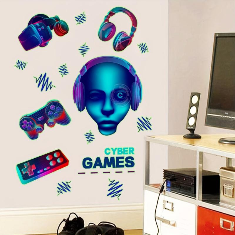 Luminous Game Elements Wall Sticker 3D Room Decoration