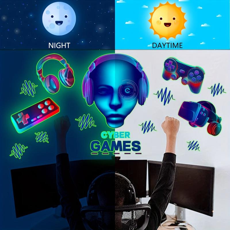 Luminous Game Elements Wall Sticker 3D Room Decoration