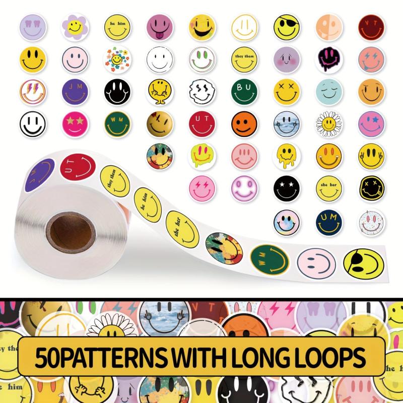 200pcs Stickers: Retro, Smiley Face, Cartoon Shark Series