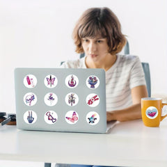 200pcs Stickers: Retro, Smiley Face, Cartoon Shark Series