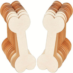 10pcs Wooden Dog Bone Shaped DIY Wooden Chip Unpolished Handicraft Gift Label