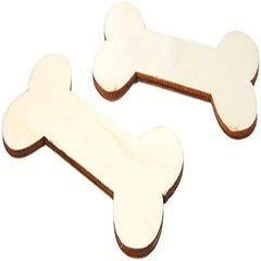 10pcs Wooden Dog Bone Shaped DIY Wooden Chip Unpolished Handicraft Gift Label