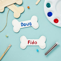 10pcs Wooden Dog Bone Shaped DIY Wooden Chip Unpolished Handicraft Gift Label