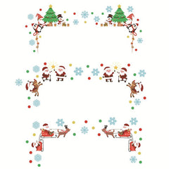 3 Sets Cartoon Snowflake Santa Claus Tree Wall Stickers For Door