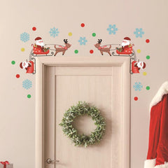 3 Sets Cartoon Snowflake Santa Claus Tree Wall Stickers For Door