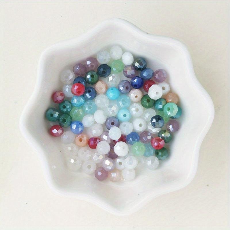 120pcs 3x4mm Czech Crystal Beads AB Spacer Faceted Glass Beads