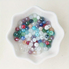 120pcs 3x4mm Czech Crystal Beads AB Spacer Faceted Glass Beads
