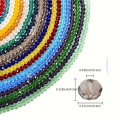 120pcs 3x4mm Czech Crystal Beads AB Spacer Faceted Glass Beads