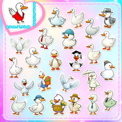 50pcs Cartoon Duck Graffiti Stickers Laptop Helmet Desktop Water Cup Decoration