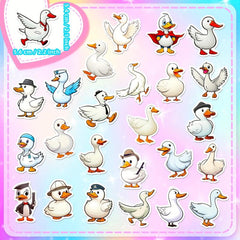50pcs Cartoon Duck Graffiti Stickers Laptop Helmet Desktop Water Cup Decoration