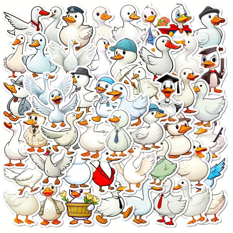 50pcs Cartoon Duck Graffiti Stickers Laptop Helmet Desktop Water Cup Decoration