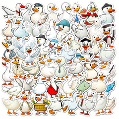 50pcs Cartoon Duck Graffiti Stickers Laptop Helmet Desktop Water Cup Decoration