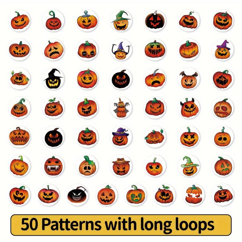 200pcs Eye, Purple Retro and Halloween Pumpkin Head Stickers