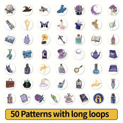 200pcs Eye, Purple Retro and Halloween Pumpkin Head Stickers