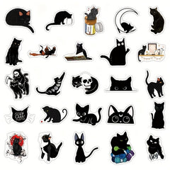 52 Cat Stickers for Laptops Skateboards Water Bottles Cars