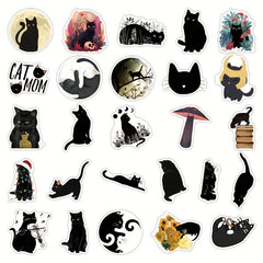 52 Cat Stickers for Laptops Skateboards Water Bottles Cars