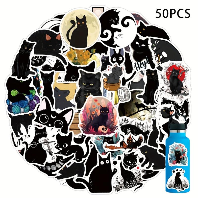 52 Cat Stickers for Laptops Skateboards Water Bottles Cars