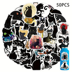 52 Cat Stickers for Laptops Skateboards Water Bottles Cars