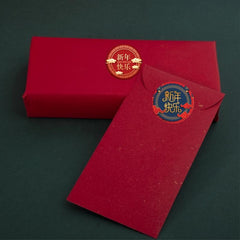 500pcs Happy Year Greeting Stickers Self-adhesive Red Envelopes Holiday Party