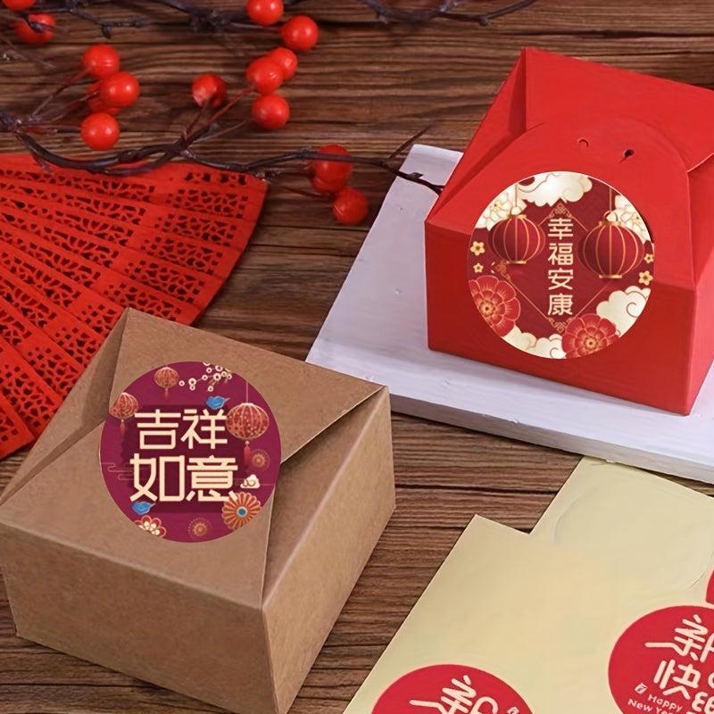 500pcs Festive Spring Stickers Year Blessing Red Envelope Sealing Stickers