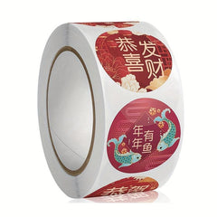 500pcs Festive Spring Stickers Year Blessing Red Envelope Sealing Stickers