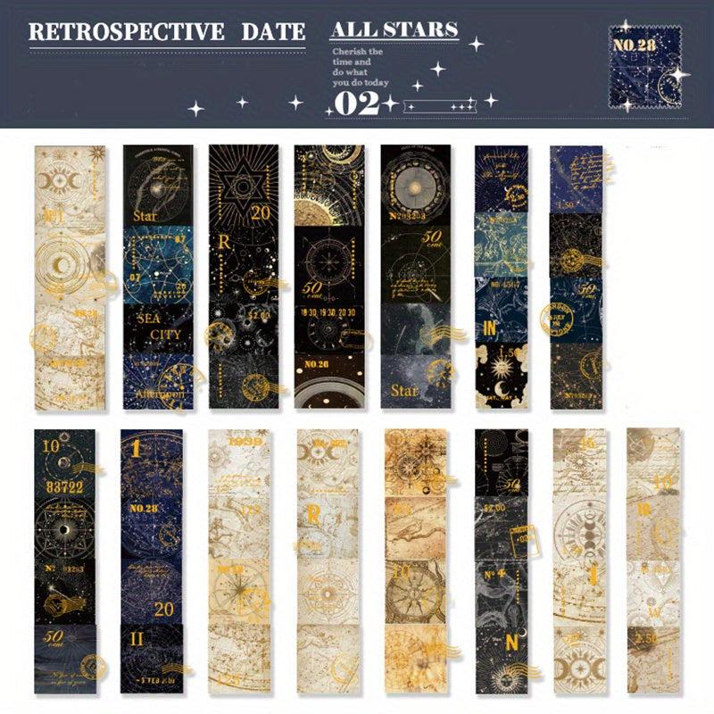 45pcs Retrospective Stickers Washi Stationery for DIY Scrapbooking