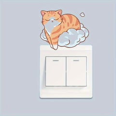 1pc Sleeping Cat Switch Decorative Self-adhesive Sticker
