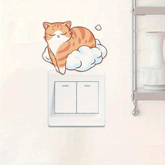 1pc Sleeping Cat Switch Decorative Self-adhesive Sticker