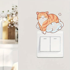 1pc Sleeping Cat Switch Decorative Self-adhesive Sticker