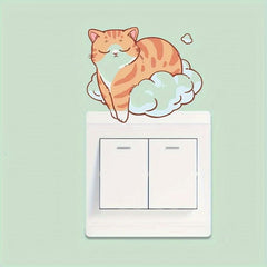 1pc Sleeping Cat Switch Decorative Self-adhesive Sticker