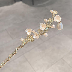 Vintage Metal Hairpin Fresh Flower Branch Hairpin Women Casual Party