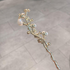 Vintage Metal Hairpin Fresh Flower Branch Hairpin Women Casual Party