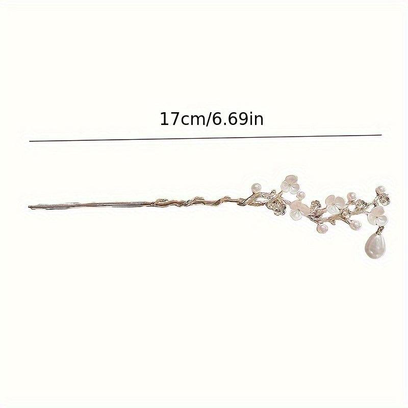 Vintage Metal Hairpin Fresh Flower Branch Hairpin Women Casual Party