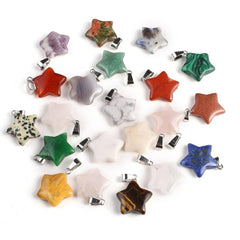 10pcs Random Natural Stone Pendant Charms for Jewelry Making