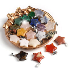 10pcs Random Natural Stone Pendant Charms for Jewelry Making