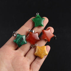 10pcs Random Natural Stone Pendant Charms for Jewelry Making