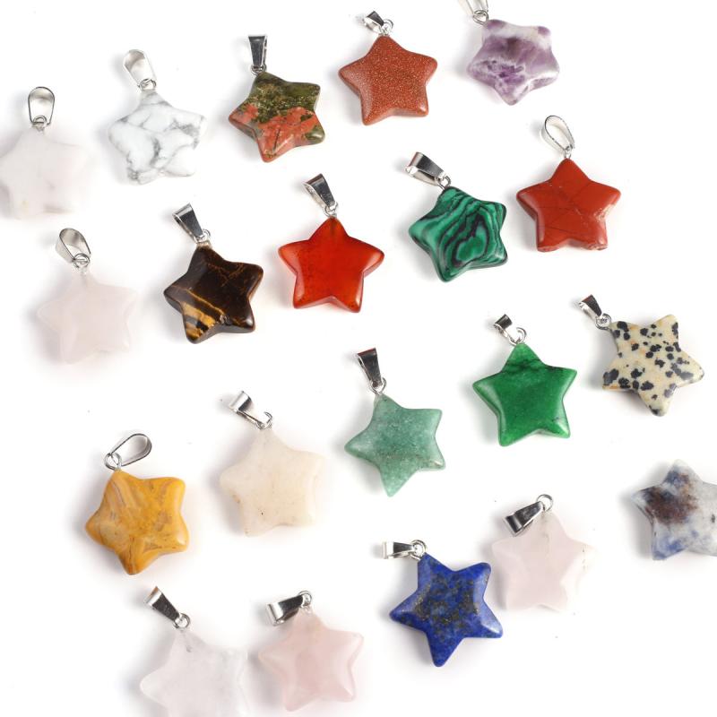 10pcs Random Natural Stone Pendant Charms for Jewelry Making