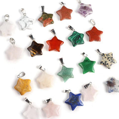 10pcs Random Natural Stone Pendant Charms for Jewelry Making