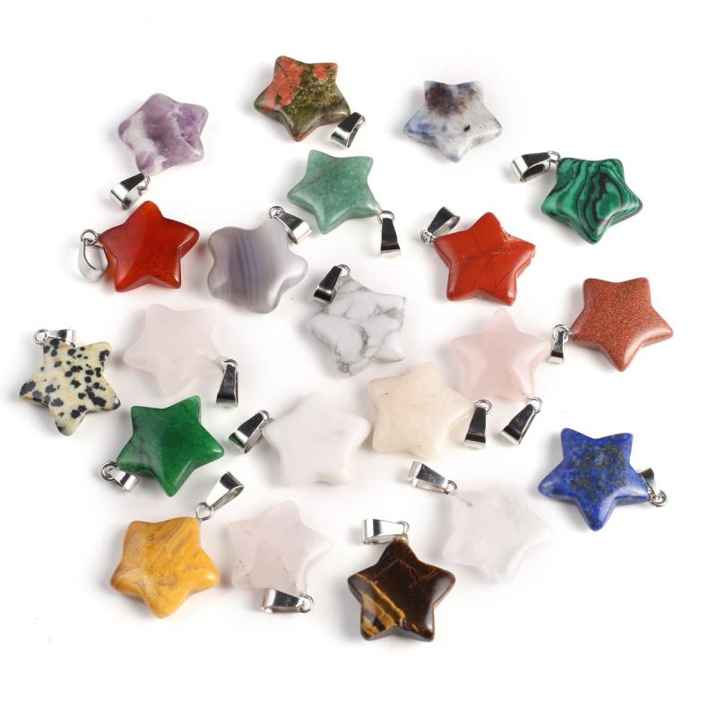 10pcs Random Natural Stone Pendant Charms for Jewelry Making