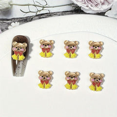 50pcs Resin Mini Cartoon Christmas Animal Flat Back Manicure Parts