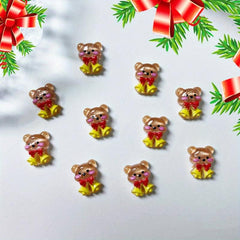 50pcs Resin Mini Cartoon Christmas Animal Flat Back Manicure Parts