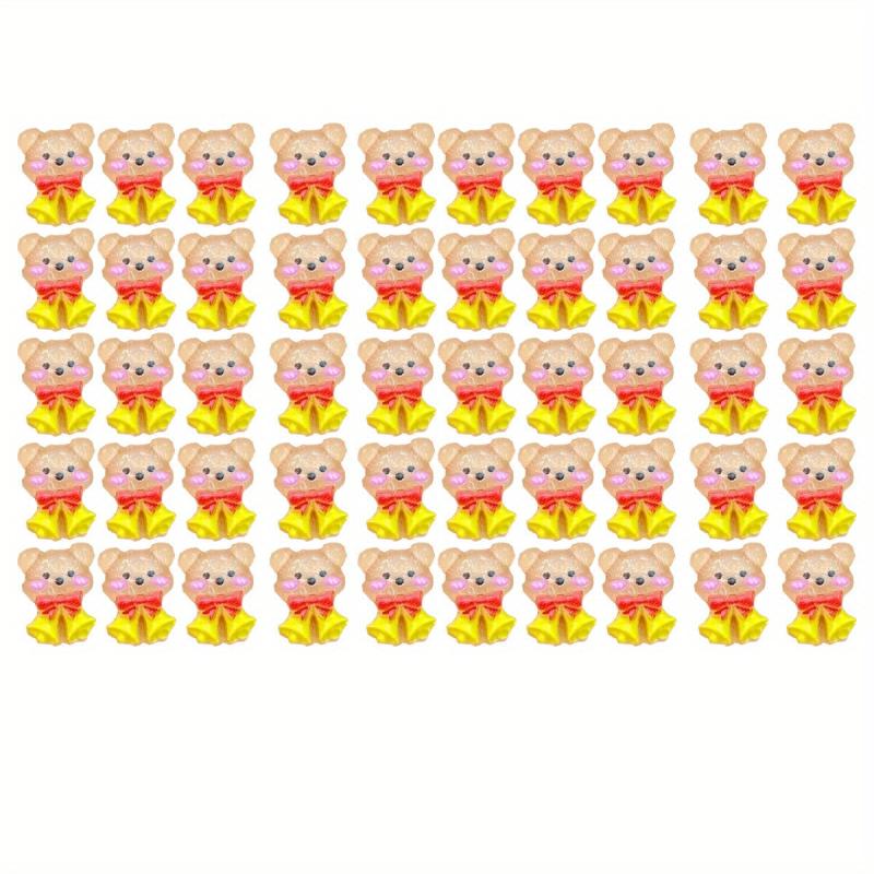 50pcs Resin Mini Cartoon Christmas Animal Flat Back Manicure Parts