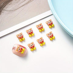 50pcs Resin Mini Cartoon Christmas Animal Flat Back Manicure Parts